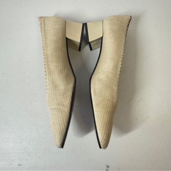 Vintage Stuart Weitzman Textured Cream Tan Old Money Women's Shoes Size 9 1/2 - Picture 9 of 16